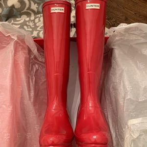 SOLD Hunter Flare Adjustable Rain Boots Gloss Pink